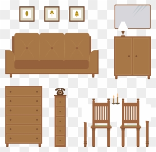 Living Room Clipart Wood Furniture - Plywood - Png Download