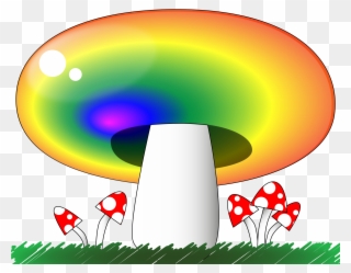 Open - Rainbow Mushroom Png Clipart