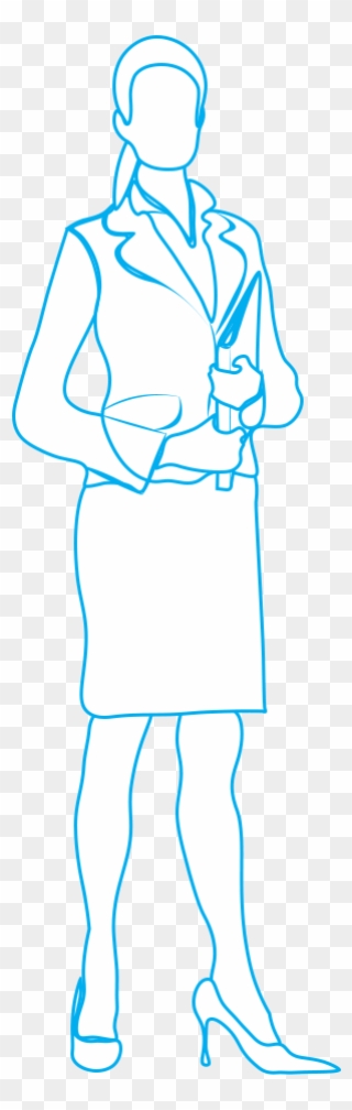 Woman With Binder Wireframe Clipart