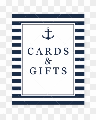 Nautical Gifts Sign Printable Navy And White Stripes - Baby Boy Advice Clipart