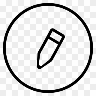 Edit Pencil Outline In Circular Button Comments - Play Icon Clipart