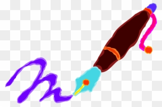 Vector Illustration Of Fountain Pen Writing Instrument - Big Writing Clipart