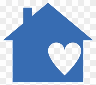 Bluehouse-01 - Blue House With Heart Clipart