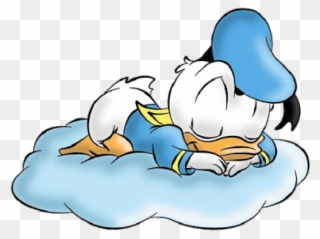 Donald Duck Clipart Cute Baby - Baby Donald Duck Sleeping - Png Download