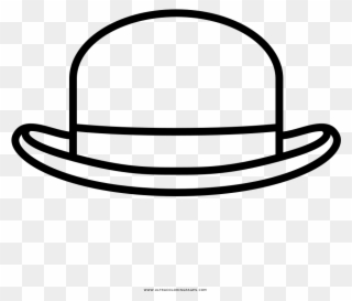 Bowler Hat Coloring Page - Dibujo Sombrero Para Colorear Clipart