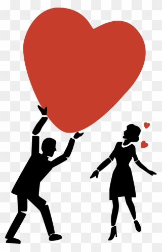 Heart Man And Lady - Illustration Clipart