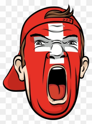 Yelling Swiss Face - Football Fan Face Png Clipart