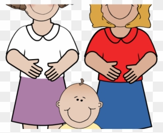 Birth Clipart Gave - Two Moms Family Clipart - Png Download