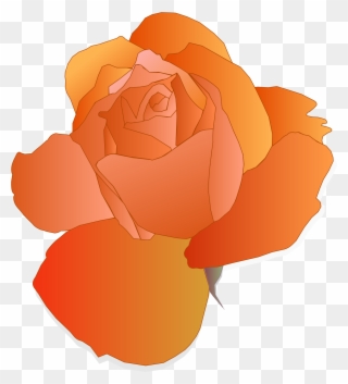 Clipart Orange Rose Rh Openclipart Org Black Rose Clip - Orange Rose Clipart - Png Download