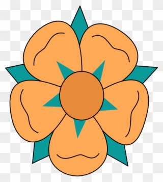 Orange Flowerette Svg Clip Arts 534 X 597 Px - Png Download