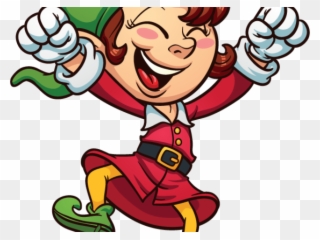 Crazy Clipart Elf - Santa Cartoon Elves - Png Download