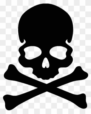 Sticker Tête De Mort & Os Noirs - Mastermind Skull Logo Clipart