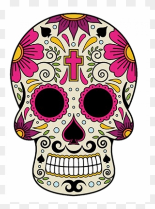 Sugar Skull 01 Full Color Availability - Mexican Calavera Day Of The Dead Clipart