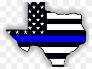Police Line Flag Clipart Punisher - Police Blue Line Texas Flag - Png Download