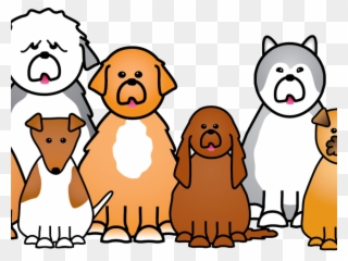 Dog Clipart Action - Cartoon Group Of Dogs - Png Download