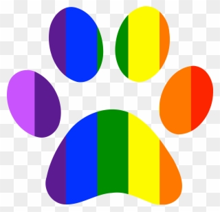 Dog Grooming - Rainbow Paw Print Clipart - Png Download