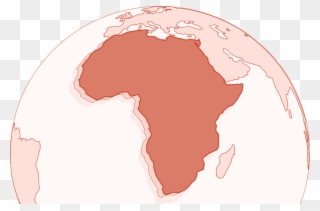 African Continent Centered On Globe - Africa Continent Outline Black Clipart