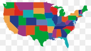 Usa Map Png - Colored Blank Us Map Clipart
