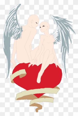 Couple Clipart Angel - Angel And Devil Hybrid - Png Download