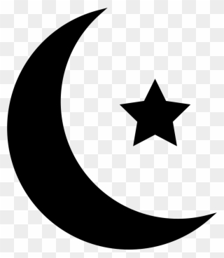 Islamic Crescent With Small Star Comments - Zvezda Vector Clipart