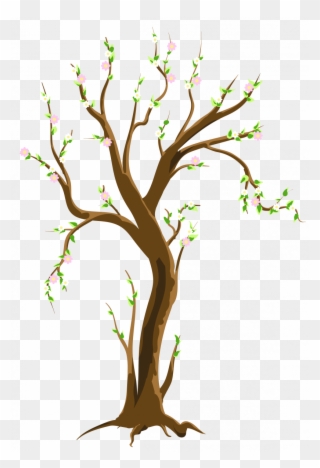 Cartoon Tree In Spring Clipart