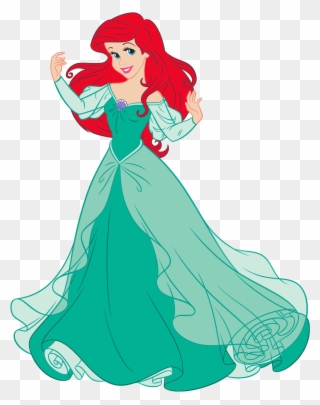 Dress Ariel Disney Junior Latam - Disney Princess Ariel Green Dress Clipart