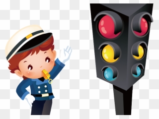 Traffic Light Clipart Traffic Policeman - 卡通 - Png Download