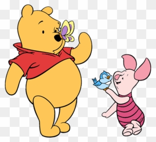 Winnie The Pooh With Butterflies Clipart