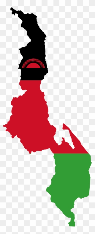 Malawi Flag Map - Malawi Map Svg Clipart