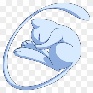Mew Sleep Sleeping Pokemon Cute Lengendary Blue Freetoe - Mew Sleeping Clipart