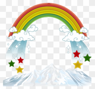Clouds Arcenciel Rainbow Montain Montagne Fantastique - Star Border Line Clipart