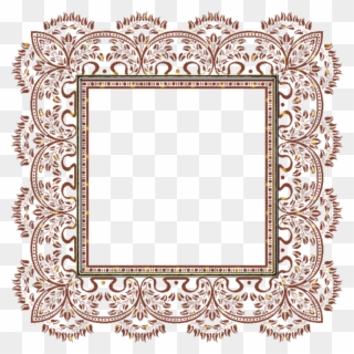 Печать На Ткани Скатерти Принт На Ткани Для Вышивки - White Gold Frame Png Clipart