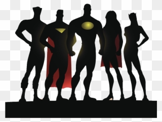 The Superhero Academy - Silhouette Super Hero Team Clipart