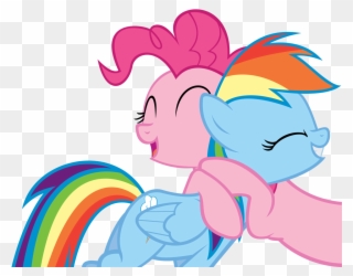 Pinkie Pie And Rainbow Dash Hugging - Mlp Rainbow Dash And Pinkie Pie Clipart
