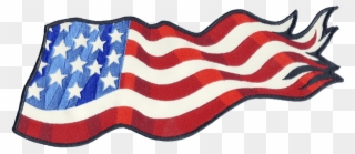 American Flag Back Piece 11" X 4" Reflective Embroidered - American Flag Clipart