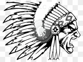 Headdress Clipart Chief State - Drawing Of Native American Side View - Png Download