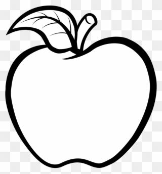 Apple Clipart Black And White Vector Free 11 Buah Apel - Black And White Apple Clipart No Background - Png Download
