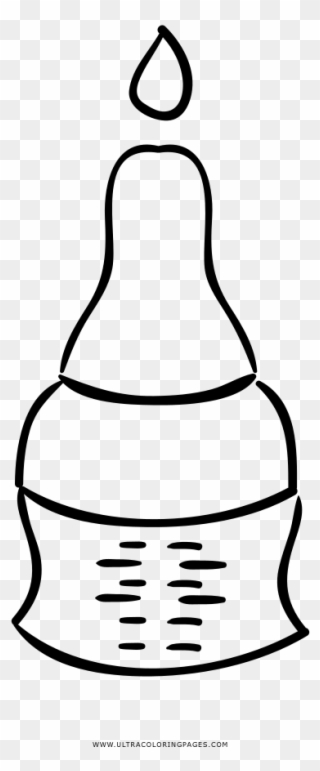 Baby Bottle Coloring Page - Line Art Clipart