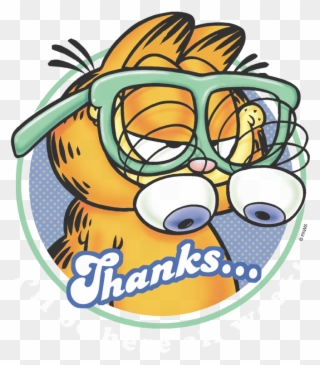 Product Image Alt - Cartoon Garfield Wearing Glasses Clipart
