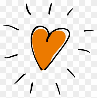 Verbs Move The Still - Orange Heart Png Clipart