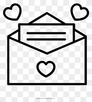 Valentinstag Ausmalbilder - Liebesbrief Symbol Clipart