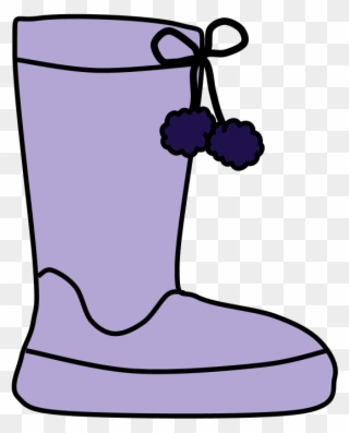 Boots, Pom-poms, Snow, Rain, Lavender, Purple, Png - Boot Clipart