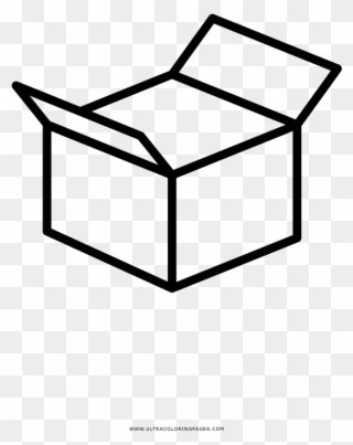 Open Box Coloring Page - Icon Clipart