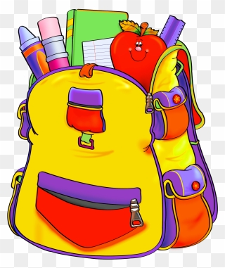 Backpack Clipart Empty Backpack - Transparent School Supplies Clipart - Png Download
