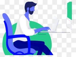 Resume Clipart Job Coach - Sitting - Png Download