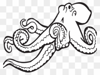 Octopus Clipart Underwate Animal - Black And White Octopus Clip Art - Png Download