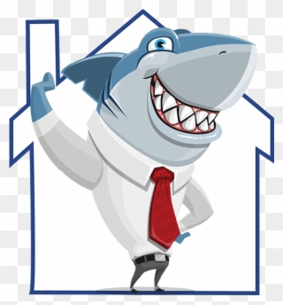 Happy Fathers Day Daddy Shark , Png Download - Debt Collector Cartoons Clipart