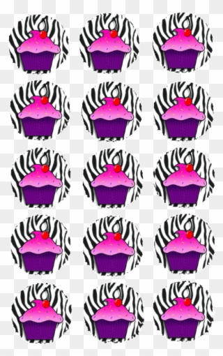 Zebra Print Cupcake - Cupcake Clipart