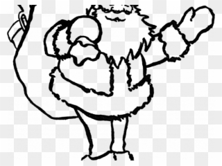 Vintage Santa Coloring Page With Snips And Clips Claus - Santa Claus Black And White - Png Download