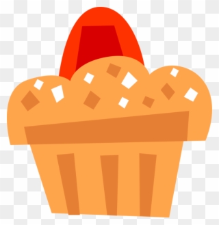 Vector Illustration Of Baked Quick Bread Muffin Eaten Clipart